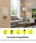 Living room with Z Wave 800 Series Smart Plug With Built In Repeater And Range Extender 15A in wall outlet