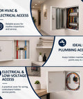 Heavy Duty 12 X 12 Flush Mount Drywall Access Panel With Secure Cam Latch Lock And Clean Concealed Hinge Tough Steel Metal Service Door for HVAC and plumbing access.