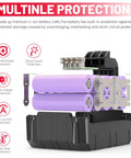 Badass 20V 8.0 Ah Lithium Ion Battery Pack For Porter Cable 20 Volt Max Power Tools showcasing mult Protection features.