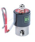 One Quarter Inch Stainless Steel Electric Solenoid Valve 24VAC Normally Closed Viton Seals For Water Air And Fuel Industrial Grade