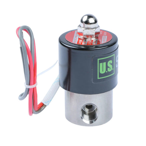 One Quarter Inch Stainless Steel Electric Solenoid Valve 24VAC Normally Closed Viton Seals For Water Air And Fuel Industrial Grade