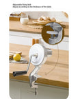 Hand Crank Cavatelli Pasta Maker For Homemade Italian Pasta Manual Roller Machine for Gnocchi shown installed on a kitchen counter