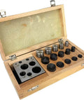 Disc Cutter Set For Jewelry Making Pro Grade Hardened Steel Punch Tools With Multiple Cutter Sizes in Wood Storage Box