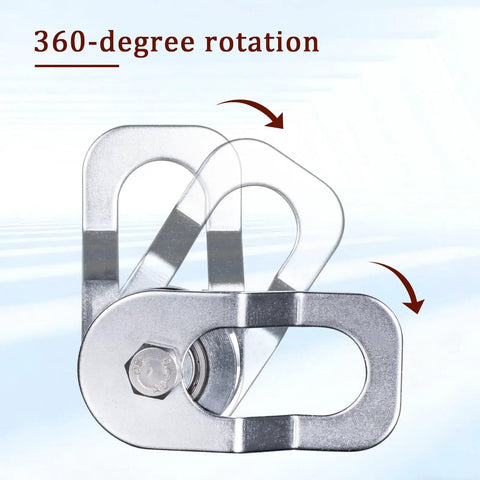 Heavy Duty Cable Snatch Pulley Block With 32 Ft Rope And Hook Dual Bearings Inside For Smooth Operation Chrome Plated Steel Construction 800Lb Lifting Capacity Rugged For Garage Attic Kayak Deer Hanging Gym Equipment 1 Pack 360-degree rotation