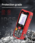 Built Different Green Laser Distance Meter Kicks Up To 70 Meters displayed in water, showcasing IP 65 weather sealed casing.