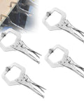 4 Pack 11 Inch Large C Clamp Locking Pliers With Swivel Pads, Heavy Duty Vice Grip Clamp Set for Welding and Woodworking