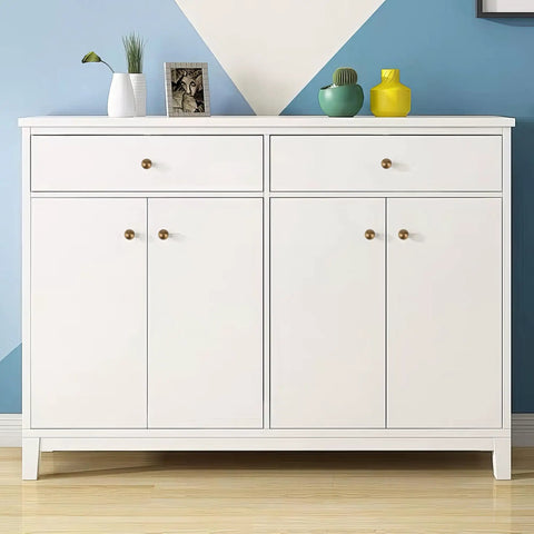 White cabinet with Five Pack Antique Brass Cabinet Knobs And Drawer Pulls, Brushed Bronze Solid Brass Handles, 1.1 inch dia