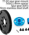 Rc Car Metal Spur Gear 64T For Tamiya TT02 High Speed Gear Set TAM54500 Replacement Part Black Hardened Steel with accessories