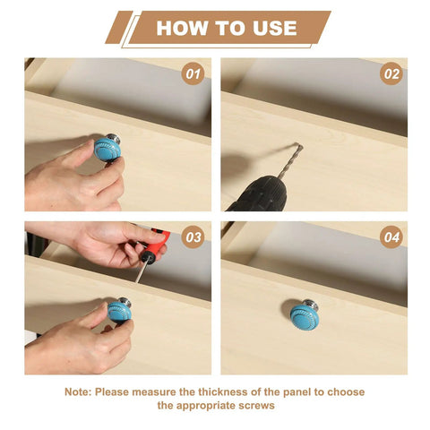 Installation steps for Two Pack Ceramic Cabinet Knobs 1.4 Inch Round Drawer Pulls With Mounting Screws Dope Modern Orange Cabinet Hardware