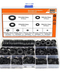 800 Pcs Black Nylon Flat Washers Set Nine Sizes M2 To M12 Insulation Anti Corrosion Plastic Washers Universal Storage Box Kit For Electronics Automotive Appliances And DIY Projects in organizer box