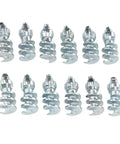 50 Piece Screw In Tire Studs Tough Tungsten Steel Snow Spikes in a group, showcasing spiral design for winter traction.