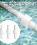 3 Pack Pool Cleaner Hose Ball Bearing Swivel Replacement Compatible With D20 180 280 380 480 Pro 3900 Sport Hose Connectors Parts, Premium ABS, Durable, Easy Install, No Fuss Fit, Keeps Suction Smooth. White ABS pool cleaner hose swivel replacement, 3-pack