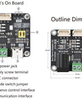 Diagram of Two Pack Serial Bus Servo Driver Board With Integrated Power Supply And Control Circuit For ST And SC Series Servos.