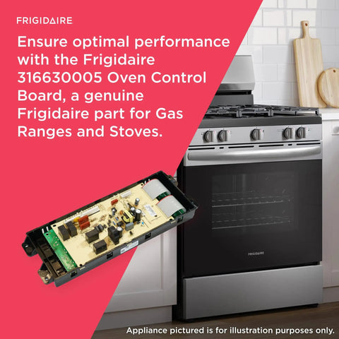316630005 Drop In Oven Control Board For Gas Ranges And Stoves Black Replacement Part in home kitchen setting