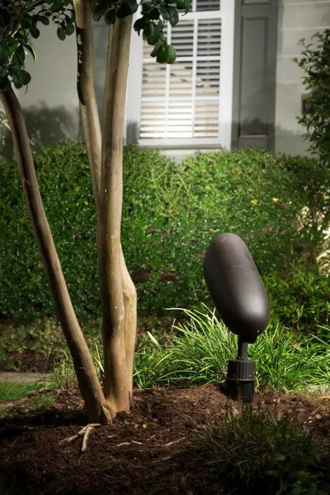 Outdoor landscape lighting highlighting garden with Pro Series PAR30 Short Neck LED Flood Bulb 75W Equivalent, 40 Degree Beam.