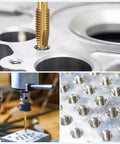 Spiral Point Plug Threading Tap M4 X 0.7 For Quick Thread Repair, nitride finish, cutting aluminum metal parts, 3 image collage