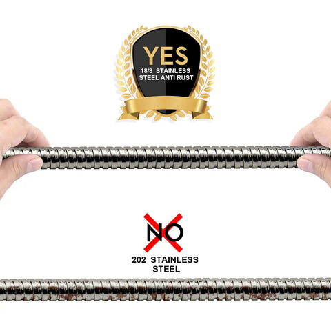 Extra Long 79 Inch Stainless Steel Shower Hose With Brass Insert And Nut Flexible No Kink Handheld Shower Head Hose Durable Brushed Nickel