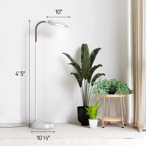 Natural Daylight Floor Lamp With Adjustable Gooseneck For Reading Crafting And Sewing A 6400K Task Light in living room