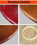 Heavy Duty 30 Inch Lazy Susan Turntable Built Different With Premium Solid Teak Wood Spins Smooth For Effortless 360 Service Making Family Dinners Total Snap Tonight product details with polished edges and track.