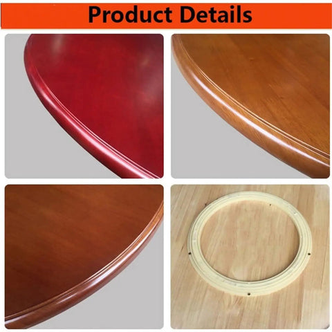 Heavy Duty 30 Inch Lazy Susan Turntable Built Different With Premium Solid Teak Wood Spins Smooth For Effortless 360 Service Making Family Dinners Total Snap Tonight product details with polished edges and track.