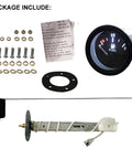 52mm Fuel Level Gauge Kit With Tank Sending Unit for Boats, RVs, and Marine Equipment, 12V Universal Water and Fuel Sender, 2-Inch Gauge Meter, Plug-And-Play Rugged Marine Sensor for Accurate Fuel Readings, with gauge, sender, gasket, hardware