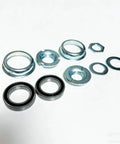 2 Inch Cup Bottom Bracket Set For One Piece Crank Bikes With 6906Z Sealed Bearings, 15/16 Inch By 24 Threaded Cups, 51.5mm Cup Size, Silver Finish, Nine Piece Pack