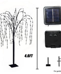 Solar Willow Tree With 200 LEDs Outdoor Garden Decor That Pops Waterproof Pathway Lighting With Blinking Lighted Branches 4.6 Ft White Glow