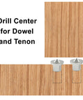 Pro Grade Dowel And Tenon Center Transfer Plugs For Precision Woodworking showing chrome steel pins on wood surface.