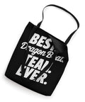 Black Dragon Boat Paddling Tote Bag with white text, two long straps, 16x16in, for paddlers and dragonboating fans.