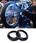 Motorcycle Front Fork Oil Seal Kit 41x53x8 10.5mm Two Piece Set Rubber Seals For Shock Absorbers Easy Install Dirt Resistant Fits All Bikes From Off Road To Street, black rubber seals