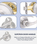 10 Pack Privacy Door Handle Set In Oil Rubbed Bronze, Reversible Interior Door Lever For Closets, Wave Style Lock Details