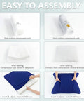 Instructional diagram showing the assembly and installation process of the 24x24 Inch Outdoor Chair Cushions Set Of 2 With Removable Washable Covers.
