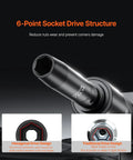 Impact Socket Set 3/8 Inch Drive, 90 PC Beefy CR-MO Steel Kit, 6-point socket design reduces wear and prevents damage