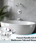 Two Pack Shower Handle Replacement Kit For Chateau Single Handle Tub And Shower Faucets Compatible With 1225 Cartridge displayed in bathroom