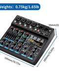 6 Channel DJ Mixer Portable Bluetooth MP3 Studio Console With 256 Digital Effects Dope DSP Engine 48V Phantom Power USB Interface