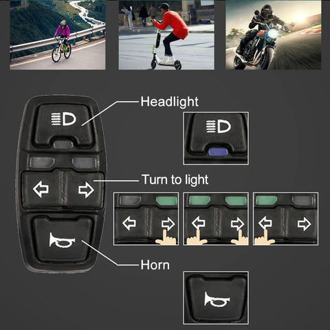 Diagram of 3 In 1 Ebike Light And Horn Switch With Turn Signal For Electric Bikes And Scooters Headlight On Off Control