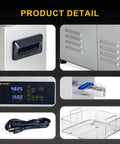 15L Ultrasonic Cleaner With Heating And Dual Frequency Sweep For Jewelry Teeth Carburetors Labs And Auto Parts One Touch Easy Use control panel and features.