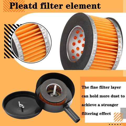 Pleated filter element from Two Half Inch Thread Air Compressor Silencers With Six Intake Filter Elements To Keep Noise Down Replacement Parts For Generators Blowers And Exhaust Ports