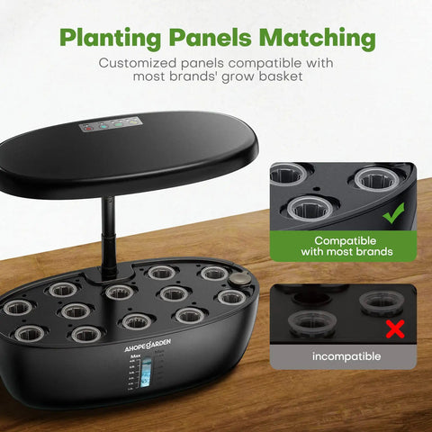 Indoor Hydroponics Garden System With 12 Pods, LED Grow Light, Dope Countertop Grow Kit For Home Veggies, Lettuce, Herbs And Flowers, Water Visual Window For Easy Grow And Harvest