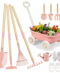 Kids Garden Set With Wheelbarrow And 11 Piece Outdoor Tool Kit For Backyard Beach And STEM Play Kid Sized Shovels Rake Hoe