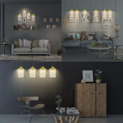 Dope Wireless Battery Powered LED Picture Light With Remote Control Rotatable Heads Three Lighting Modes in home gallery setting
