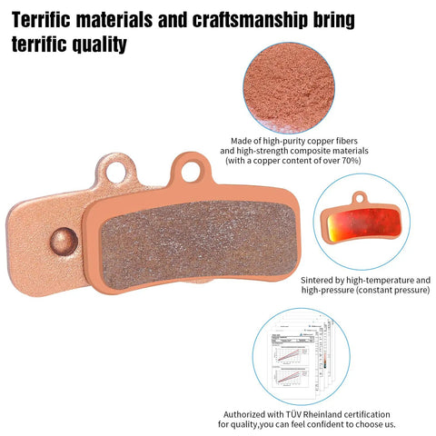 25 Pairs Beefed Up Sintered 4 Piston Metal Bike Brake Pads for Ebike and Electric Scooter with copper fibers and high-pressure sintering.