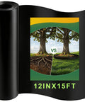 Root Barrier 12In By 15Ft By 60Mil For Trees, Recycled HDPE Landscape Edging Roll, prevents tree root spread, 12in x 15ft roll
