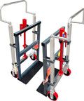 Heavy Duty Hydraulic Equipment Mover With Flow Back Handle Set Of 2, 4,000 Lb Capacity, Large Loading Plate, Four PU Wheels