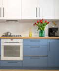 Modern kitchen with Matte Black Stainless Steel Cabinet Handles Set, 12-1/2 Inch Overall Length, 10 Inch Center-To-Center.