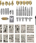 Wood Burning Kit With Adjustable Temperature Pyrography Pen 46-Piece Set For Adults Ergonomic Lightweight Handle Easy To Use Pro-Grade Wood Burning Tools For Diy Projects visible with various tips and stencils.