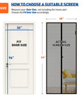 Size guide for Magnetic Screen Door 36x96 Fit, 38x97 Mesh With Strong Magnets And Reinforced Hook And Loop