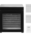 Straight Up Top Shelf Electric Food Dehydrator With 10 Stainless Steel Trays and adjustable heat, digital interface, and accessories.