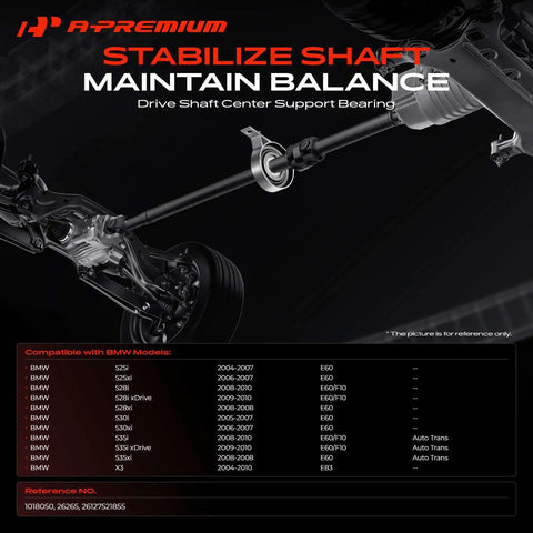 Drive Shaft Center Support Bearing image for Upgrade Your Bmw 5 Series E60 F10 Ride With This Heavy Duty Driveshaft Center Support Carrier Bearing And Banish That Clunking Sound Forever On The Highway Or City Streets.