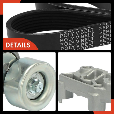 All-In-One Serpentine Belt Drive Kit For Toyota Camry 2007-2011, includes belt, tensioner, and idler pulleys close-up